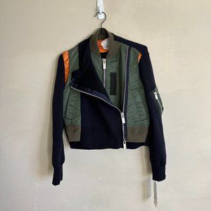 NWT Sacai Navy Layered Sweatshirt SZ 1